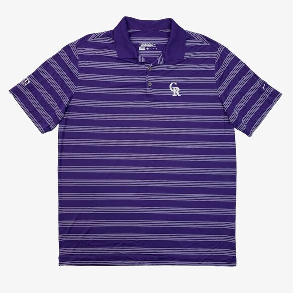 Nike Polo Shirt Mens XL Extra Large Purple Colorado Rockies MLB Tour Performance - Picture 1 of 12